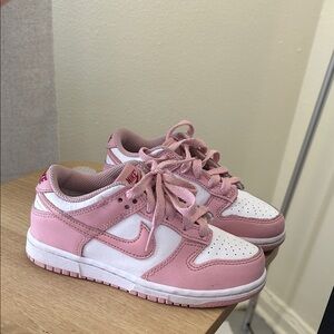 Nike Kids Pink and White Low-Top Sneakers — Youth Tennis Shoes